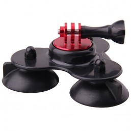 Triple suction cup mount Removable Black