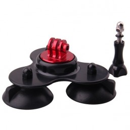 Triple suction cup mount Removable Black